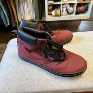 Dr. Martens Maelly Canvas Burgundy Lace-Up High Top